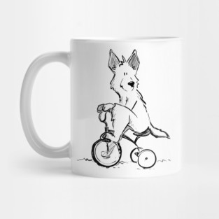 German Shepherd on a Trike Mug