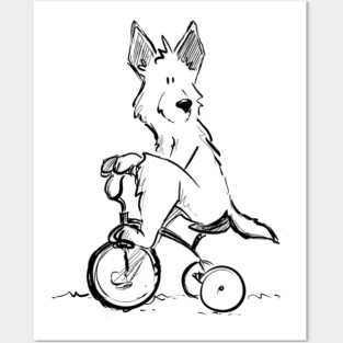 German Shepherd on a Trike Posters and Art
