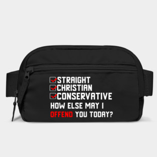 Straight Christian Conservative. White lettering. Bag