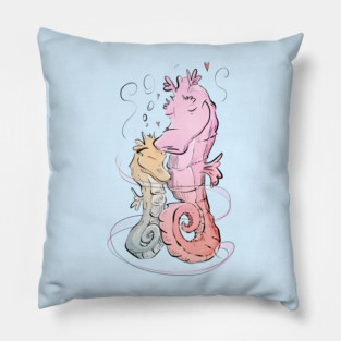 Seahorse Hugs (Color) Pillow