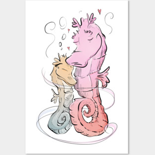 Seahorse Hugs (Color) Posters and Art