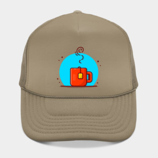 Hot Tea Cartoon Vector Icon Illustration Hat