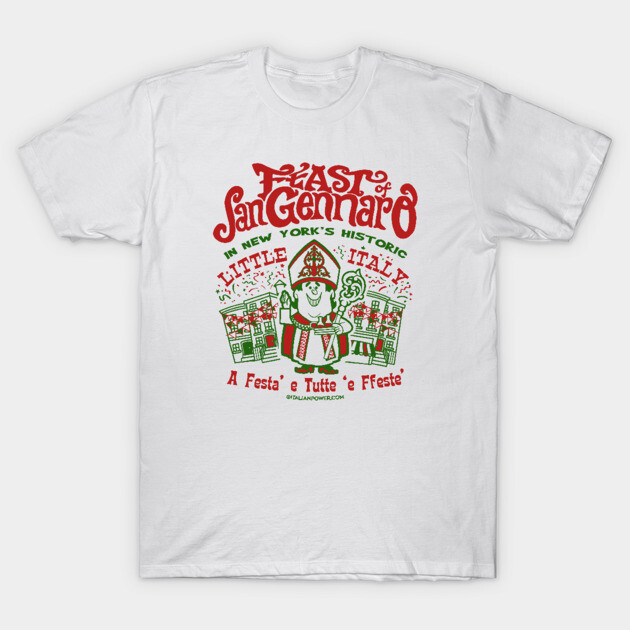 Feast of San Gennaro NYC "Faux Back" T-Shirt by ItalianAmericanPodcast