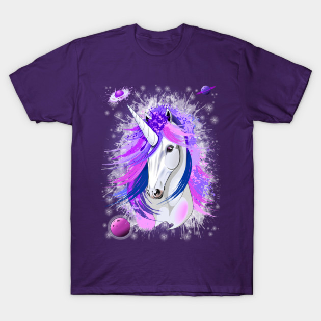 Unicorn Spirit Pink and Purple Mythical Creature T-Shirt by BluedarkArt