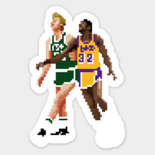 Larry Bird & Magic Johnson Pixel Magnet