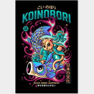 Koinobori Cat Posters and Art