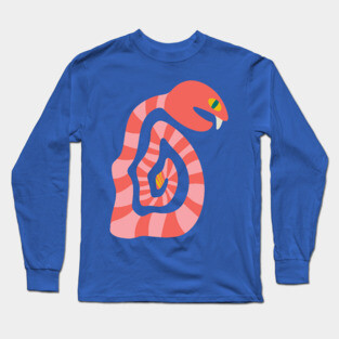 SNAKE EYES Striped Graphic Rattlesnake with Big Fang - UnBlink Studio by Jackie Tahara Long Sleeve T-Shirt
