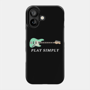 Play Simply Bass Guitar Surf Green Color Phone Case