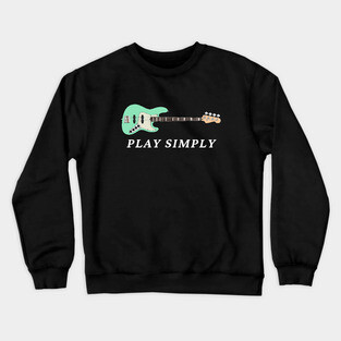 Play Simply Bass Guitar Surf Green Color Crewneck Sweatshirt
