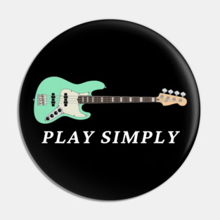 Play Simply Bass Guitar Surf Green Color Pin