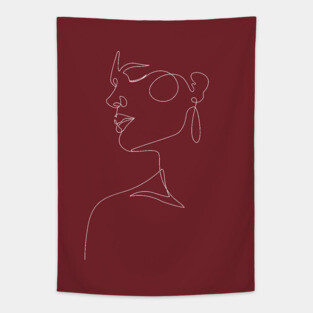 Woman side face Tapestry