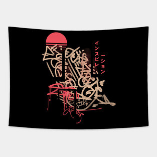 Japan Graffiti Tapestry