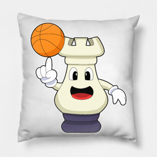 Chess piece Rook at Basketball Sports Pillow