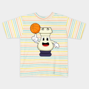 Chess piece Rook at Basketball Sports Kids T-Shirt