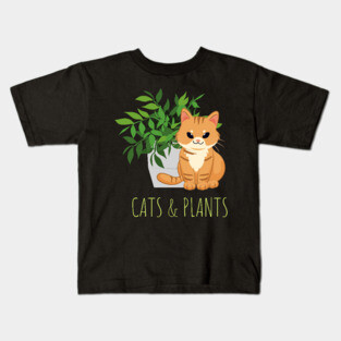 Easily Distracted by Cats and Plants Kids T-Shirt