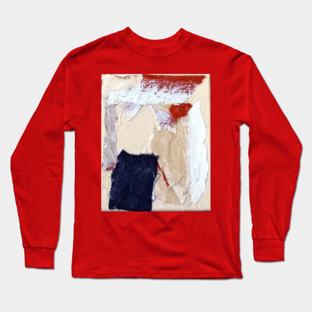 Jupiter Inspired Abstract Collage – Textured Mixed Media Artwork Long Sleeve T-Shirt by DonWillisJrArt