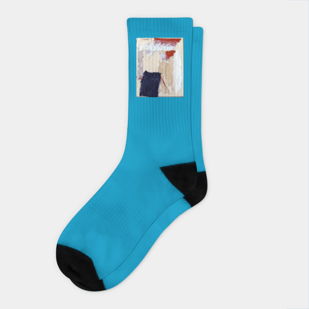 Jupiter Inspired Abstract Collage – Textured Mixed Media Artwork Socks by DonWillisJrArt