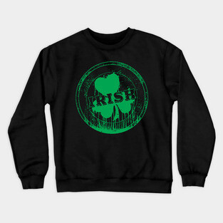 Irish Shamrock St. Patricks Day Round Logo Crewneck Sweatshirt