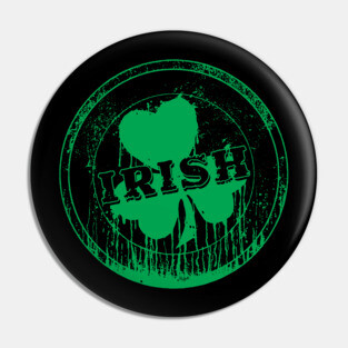 Irish Shamrock St. Patricks Day Round Logo Pin