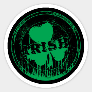 Irish Shamrock St. Patricks Day Round Logo Sticker