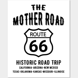The Mother Road Route 66 - Historic Road Trip Posters and Art