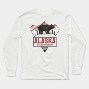 Alaska The Last Frontier Bear Nature Design Long Sleeve T-Shirt