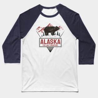 Alaska The Last Frontier Bear Nature Design Baseball T-Shirt