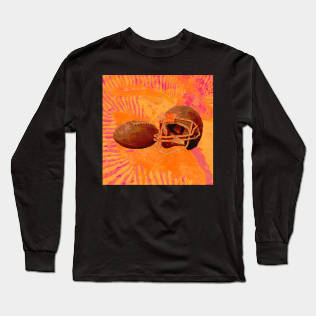 Orange Team Spirit Long Sleeve T-Shirt by DonWillisJrArt