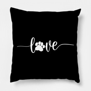 Dog Mom - dog love saying with dog paw, Pillow