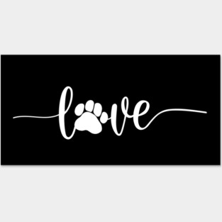 Dog Mom - dog love saying with dog paw, Posters and Art