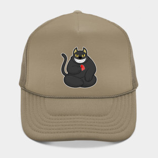 Cat at Poker with Poker cards Hat