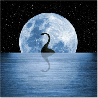 Nessie Starry Night - Loch Ness Monster Posters and Art