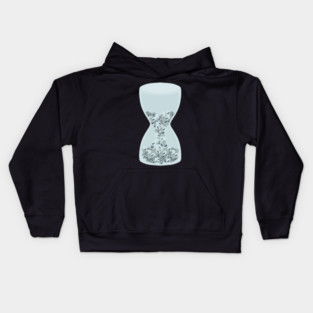 Time Is Running Out (Skulls In An Hourglass) Kids Hoodie