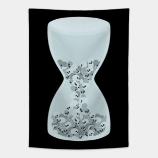 Time Is Running Out (Skulls In An Hourglass) Tapestry