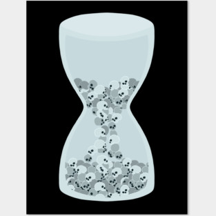 Time Is Running Out (Skulls In An Hourglass) Posters and Art