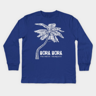 Bora Bora, French Polynesia, Palm Tree Kids Long Sleeve T-Shirt