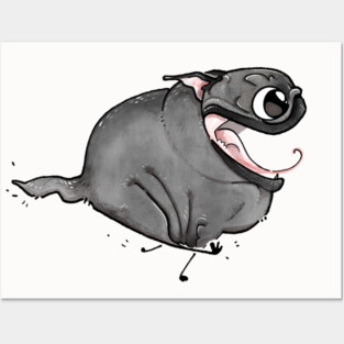Zoomies!!! (black pug) Posters and Art