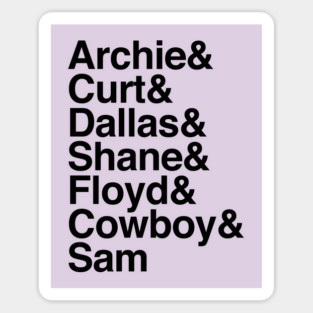 Boys of Death Island Ampersand Design (Dark Print) Sticker