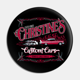 Christine's Custom Cars - Vintage Garage Horror Pin