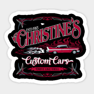 Christine's Custom Cars - Vintage Garage Horror Sticker