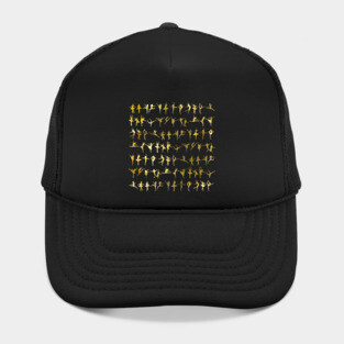 Dance poses silhouette pattern / texture (liquid gold) - ballerina - dance lover, ballet lover gift idea Hat