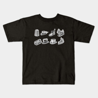 Monopoly Pieces Kids T-Shirt