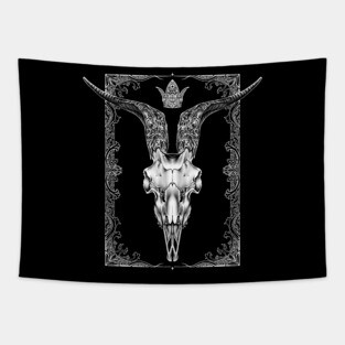 Ornamental Goat Skull W Tapestry