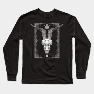 Ornamental Goat Skull W Long Sleeve T-Shirt