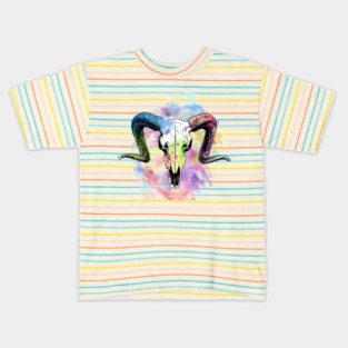 Watercolor Goat Skull Kids T-Shirt