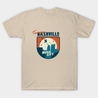 Nashville Tennessee City Sunset Retro Vintage Design T-Shirt
