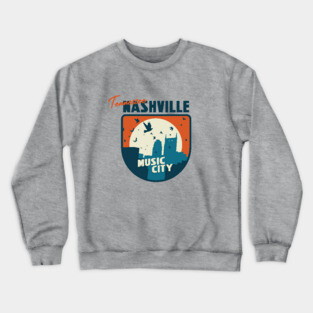 Nashville Tennessee City Sunset Retro Vintage Design Crewneck Sweatshirt