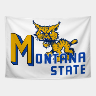 Vintage Montana S. University retro Bobcat Mascot Tapestry