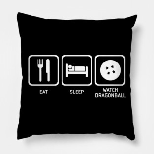 Eat Sleep Watch (white) Pillow