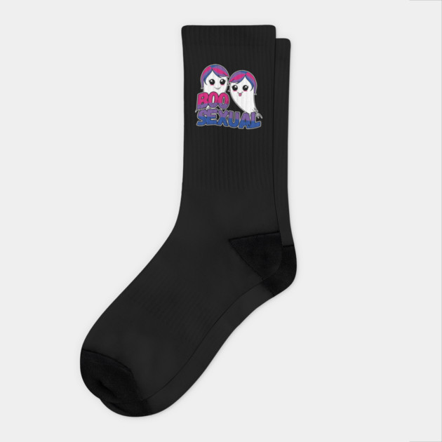 BooSexual Halloween Ghost BiSexual Cute Boo Ghosts Bi Sexual Socks by belownormal